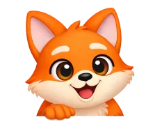 Goupi, la mascotte renard de l'application